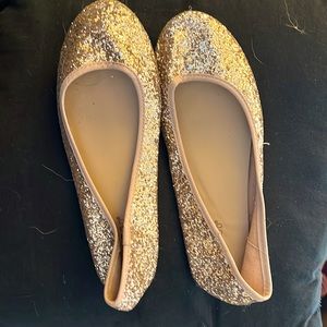 Rose gold glitter flats!